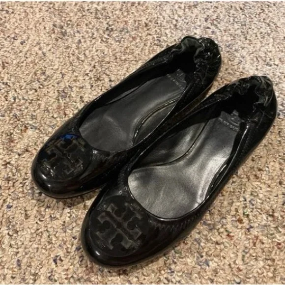 Tory Burch Glossy Black Flats - Picture 2 of 6